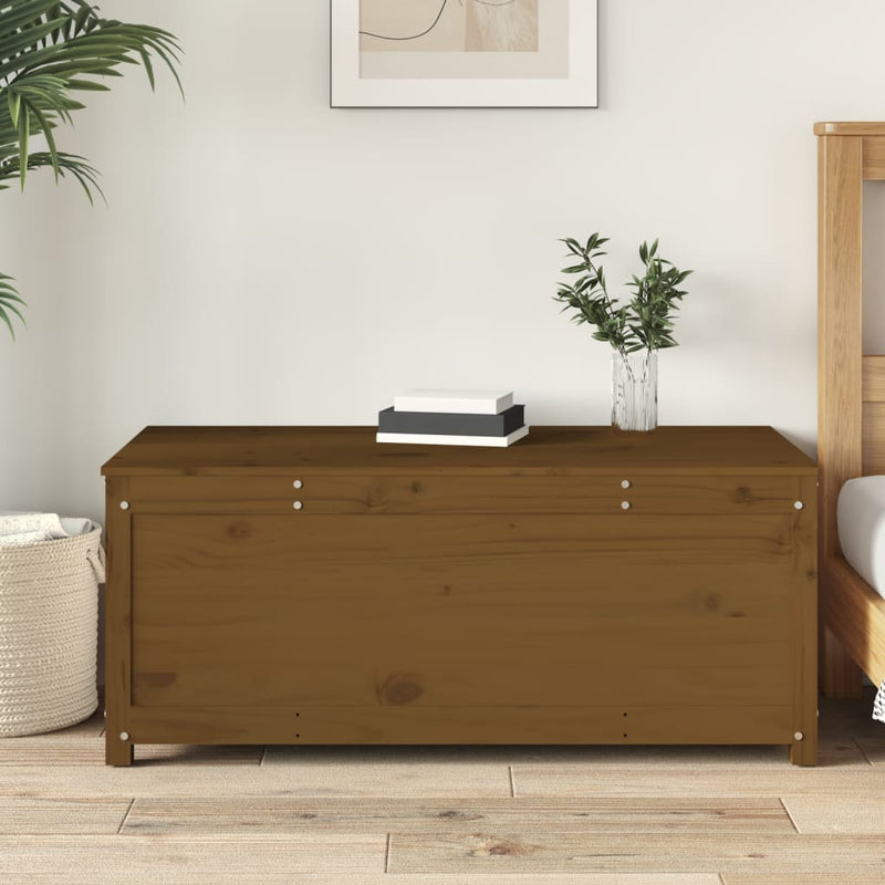 vidaXL mézbarna tömör fenyőfa tárolóláda 110x50x45,5 cm