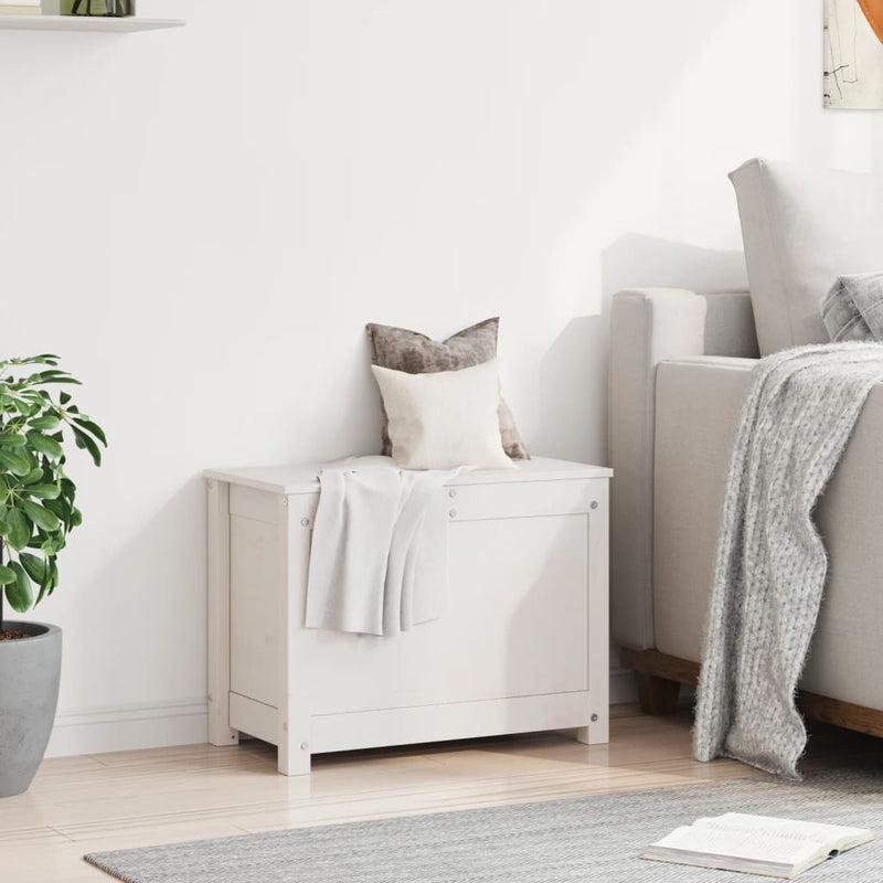 vidaXL fehér tömör fenyőfa tárolóláda 60x32x45,5 cm