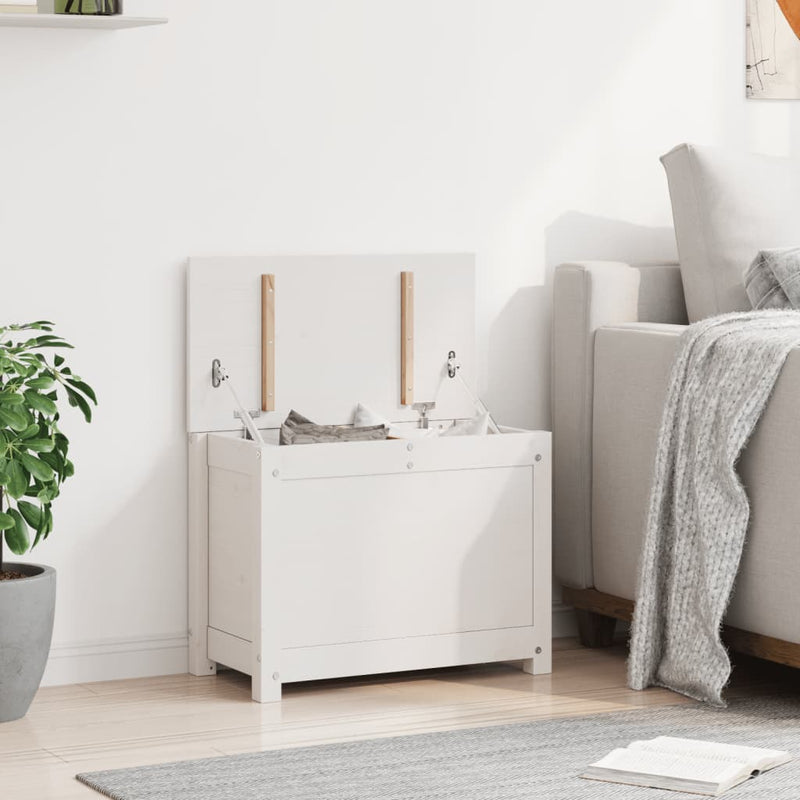 vidaXL fehér tömör fenyőfa tárolóláda 60x32x45,5 cm