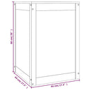 vidaXL fekete tömör fenyőfa szennyestartó láda 44 x 44 x 66 cm