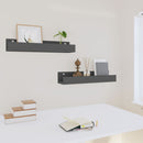 vidaXL 2 db szürke tömör fenyőfa fali polc 50 x 12 x 9 cm