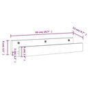 vidaXL 2 db szürke tömör fenyőfa fali polc 50 x 12 x 9 cm