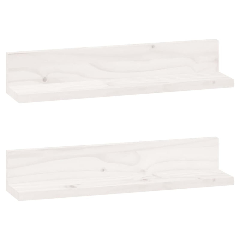 vidaXL 2 db fehér tömör fenyőfa falipolc 50 x 11 x 9 cm