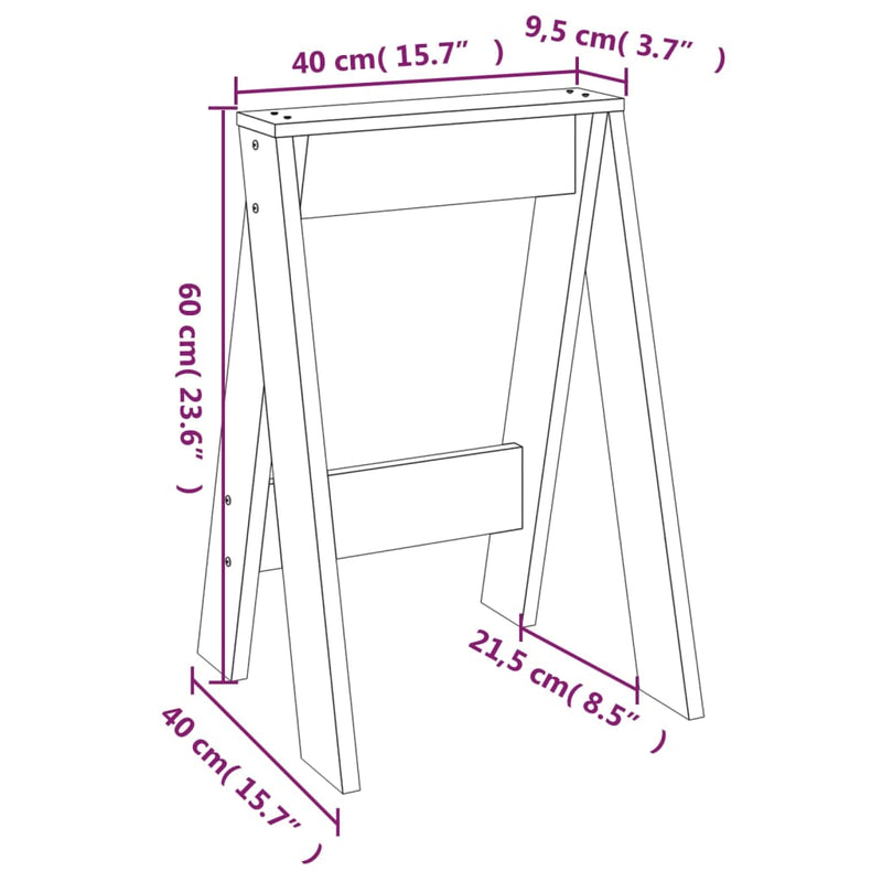 vidaXL 2 db fekete tömör fenyőfa ülőke 40x40x60 cm