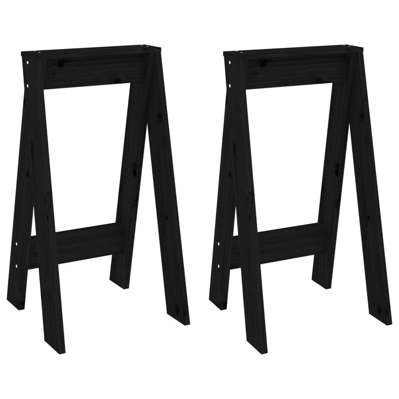 vidaXL 2 db fekete tömör fenyőfa ülőke 40 x 40 x 75 cm