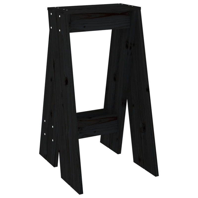 vidaXL 2 db fekete tömör fenyőfa ülőke 40 x 40 x 75 cm