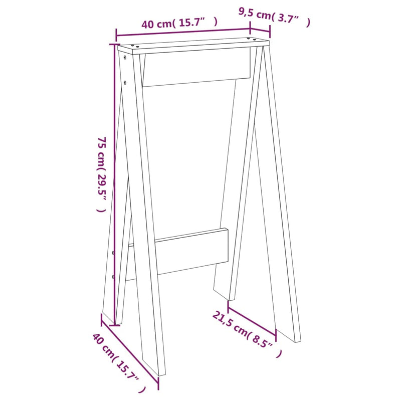 vidaXL 2 db fekete tömör fenyőfa ülőke 40 x 40 x 75 cm
