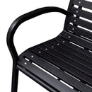 vidaXL fekete acél és WPC kerti pad 116 cm