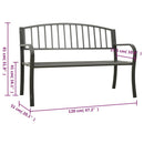 vidaXL szürke acél kerti pad 120 cm