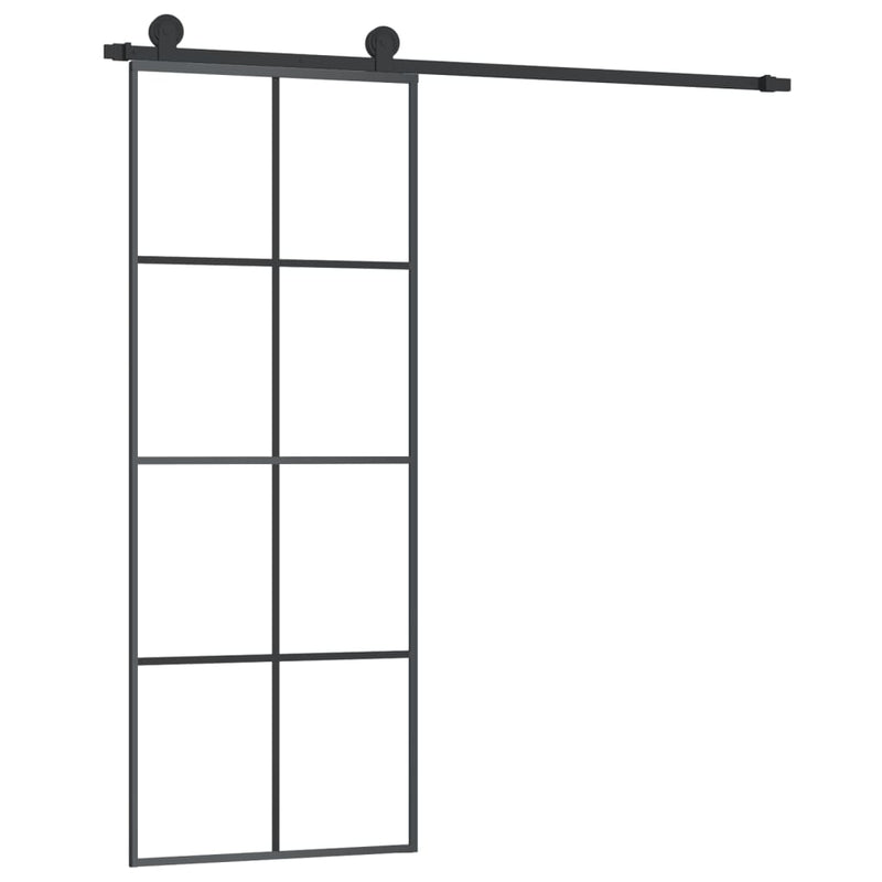 vidaXL ESG üveg és alumínium tolóajtó fémszerelvény-szettel 76x205 cm