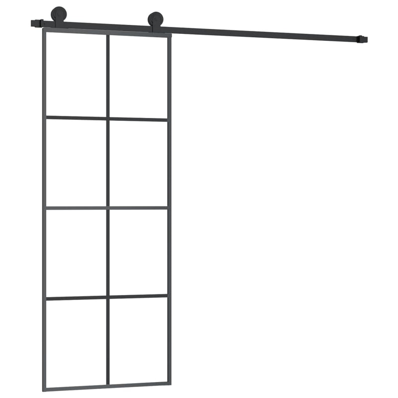 vidaXL ESG üveg és alumínium tolóajtó fémszerelvény-szettel 76x205 cm