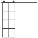 vidaXL ESG üveg és alumínium tolóajtó fémszerelvény-szettel 76x205 cm