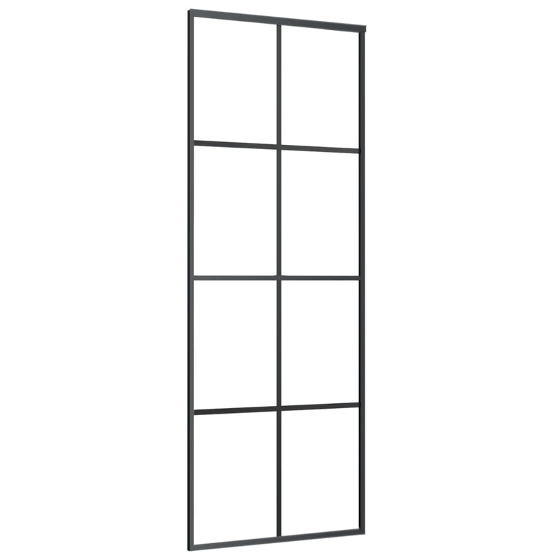 vidaXL ESG üveg és alumínium tolóajtó fémszerelvény-szettel 76x205 cm