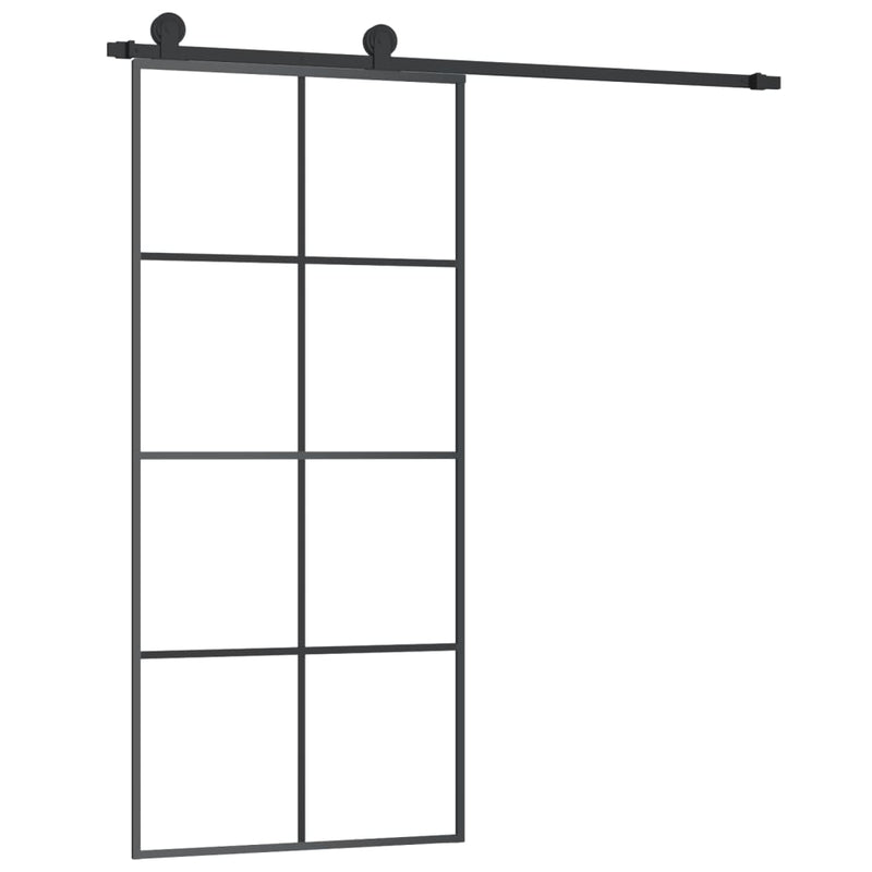 vidaXL ESG üveg és alumínium tolóajtó fémszerelvény-szettel 90x205 cm