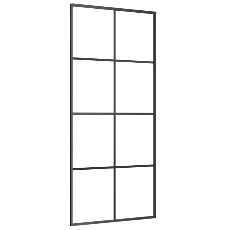 vidaXL ESG üveg és alumínium tolóajtó fémszerelvény-szettel 90x205 cm