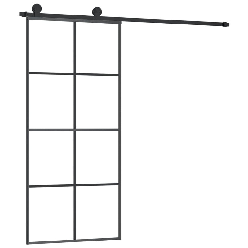 vidaXL ESG üveg és alumínium tolóajtó fémszerelvény-szettel 90x205 cm