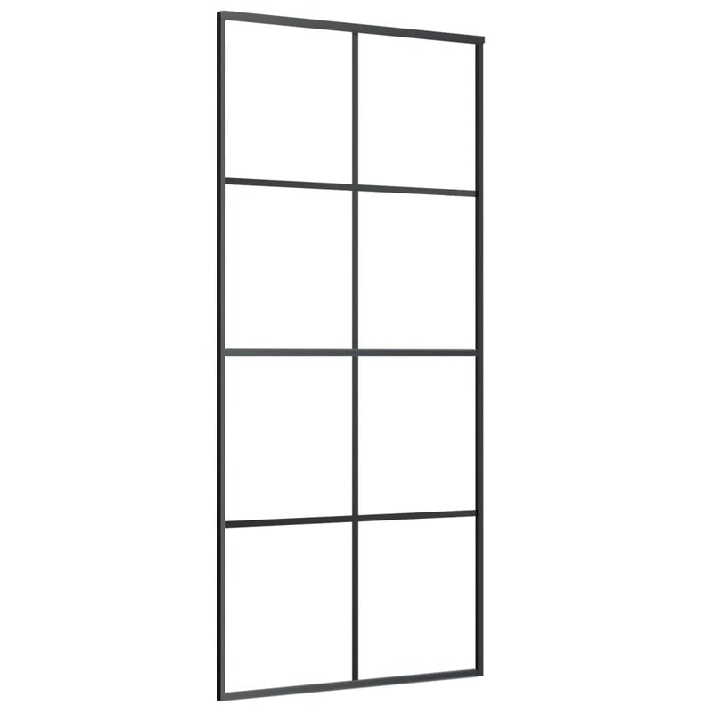 vidaXL ESG üveg és alumínium tolóajtó fémszerelvény-szettel 90x205 cm