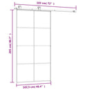 vidaXL ESG üveg-alumínium tolóajtó fémszerelvény-szettel 102,5x205 cm