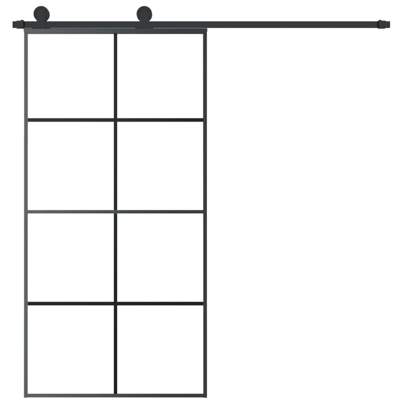vidaXL ESG üveg-alumínium tolóajtó fémszerelvény-szettel 102,5x205 cm