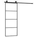 vidaXL ESG üveg és alumínium tolóajtó fémszerelvény-szettel 76x205 cm