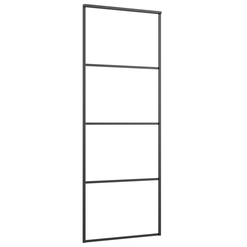vidaXL ESG üveg és alumínium tolóajtó fémszerelvény-szettel 76x205 cm