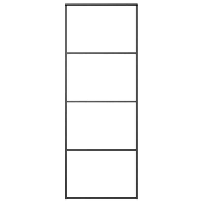 vidaXL ESG üveg és alumínium tolóajtó fémszerelvény-szettel 76x205 cm