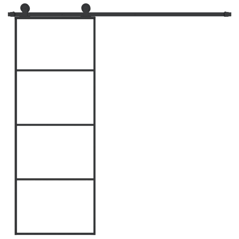 vidaXL ESG üveg és alumínium tolóajtó fémszerelvény-szettel 76x205 cm