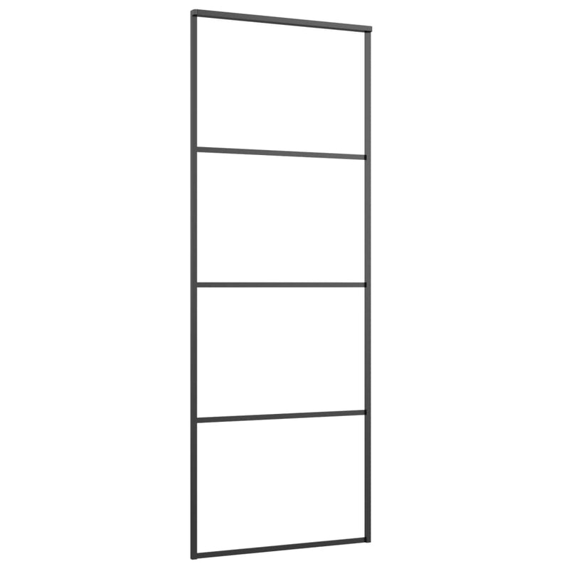 vidaXL ESG üveg és alumínium tolóajtó fémszerelvény-szettel 76x205 cm