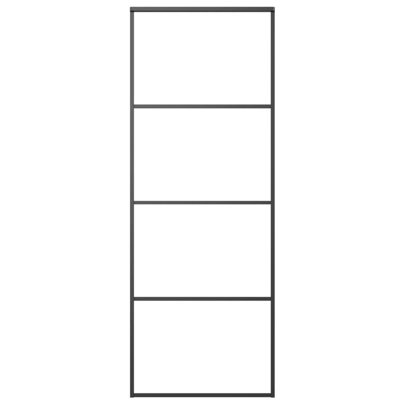 vidaXL ESG üveg és alumínium tolóajtó fémszerelvény-szettel 76x205 cm