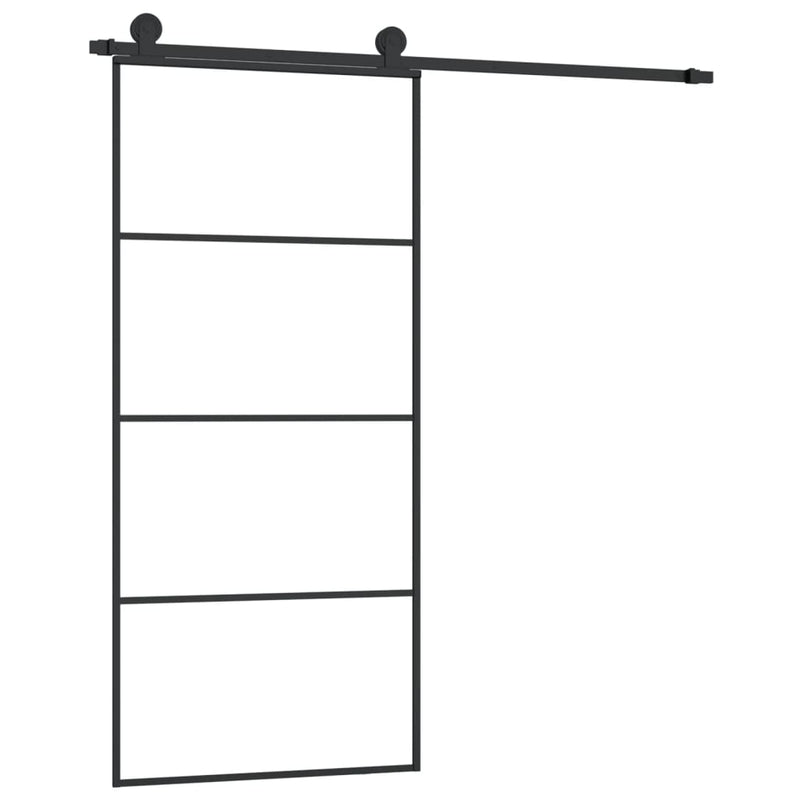 vidaXL ESG üveg és alumínium tolóajtó fémszerelvény-szettel 90x205 cm