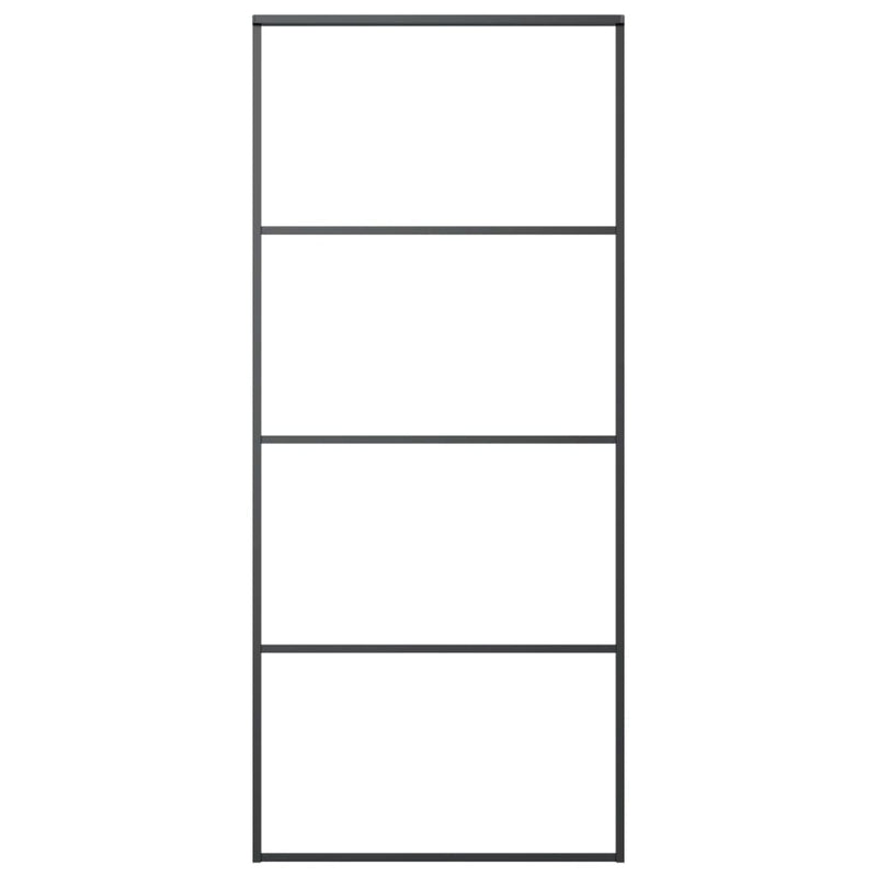 vidaXL ESG üveg és alumínium tolóajtó fémszerelvény-szettel 90x205 cm