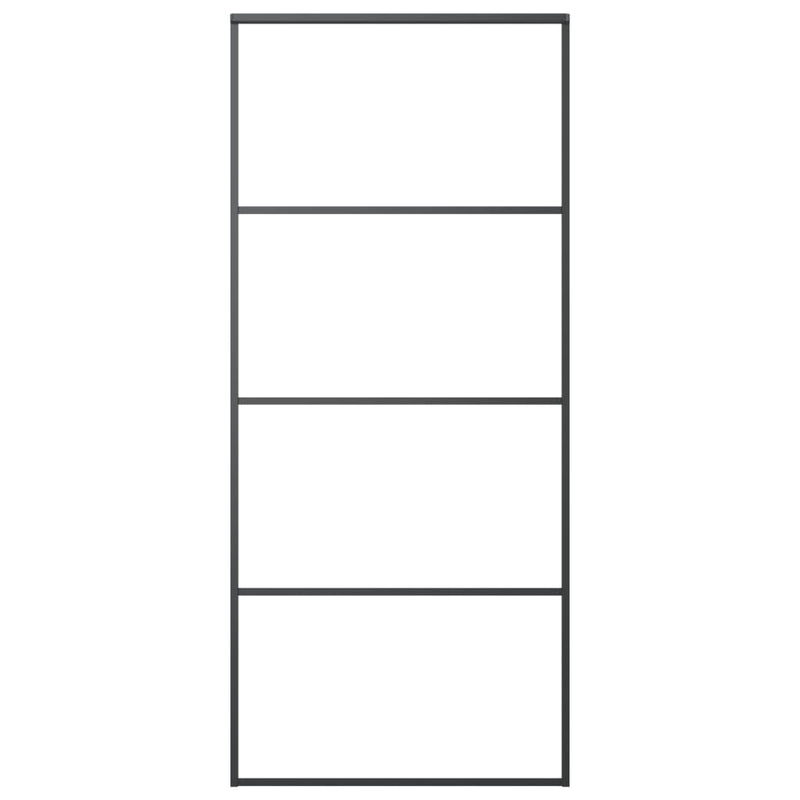vidaXL ESG üveg és alumínium tolóajtó fémszerelvény-szettel 90x205 cm