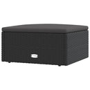 vidaXL fekete polyrattan kerti lábtartó párnával