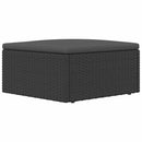 vidaXL fekete polyrattan kerti lábtartó párnával
