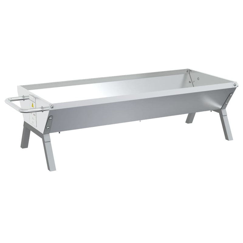 vidaXL ezüstszínű rozsdamentes acél grilltálca 118 x 42 x 30,5 cm