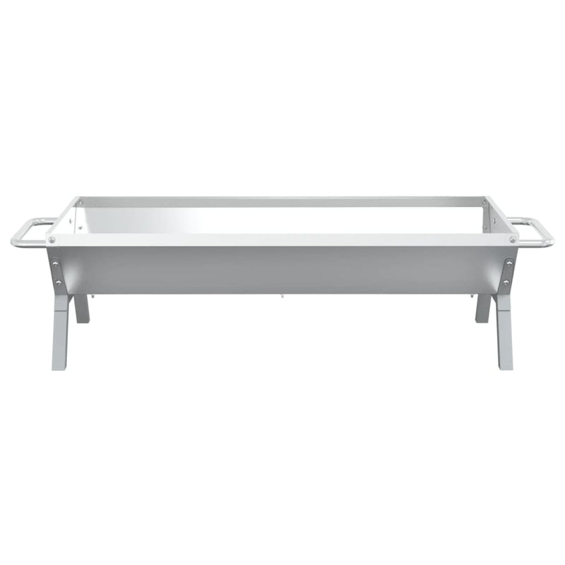 vidaXL ezüstszínű rozsdamentes acél grilltálca 118 x 42 x 30,5 cm