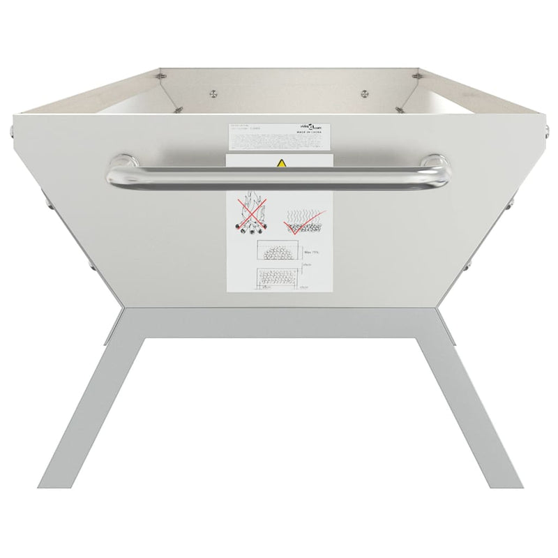 vidaXL ezüstszínű rozsdamentes acél grilltálca 118 x 42 x 30,5 cm