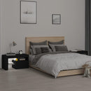 vidaXL 2 db fekete színű LED-lámpás éjjeliszekrény 70x36,5x40 cm