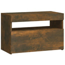 vidaXL füstös tölgy színű éjjeliszekrény LED világítással 60x35x40 cm