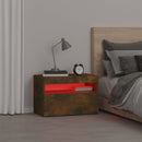 vidaXL füstös tölgy színű éjjeliszekrény LED világítással 60x35x40 cm