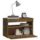 vidaXL füstös tölgy színű éjjeliszekrény LED világítással 60x35x40 cm