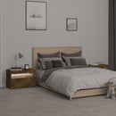 vidaXL 2 db füstös tölgy színű éjjeliszekrény LED-ekkel 60x35x40 cm