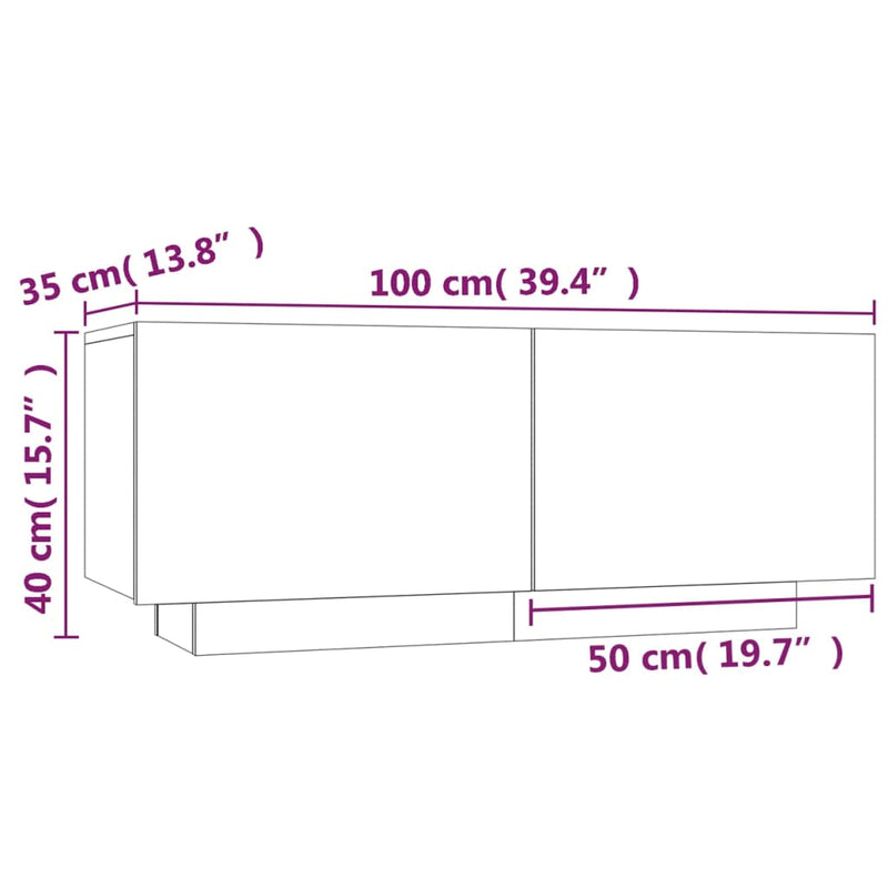 vidaXL szürke sonoma színű szerelt fa éjjeliszekrény 100 x 35 x 40 cm