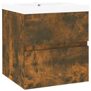 vidaXL füstös tölgy színű fatermék mosdószekrény beépített mosdóval