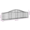 vidaXL íves horganyzott vas gabion kosár 200x30x40/60 cm