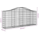 vidaXL íves horganyzott vas gabion kosár 200x30x80/100 cm