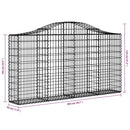 vidaXL íves horganyzott vas gabion kosár 200x30x100/120 cm