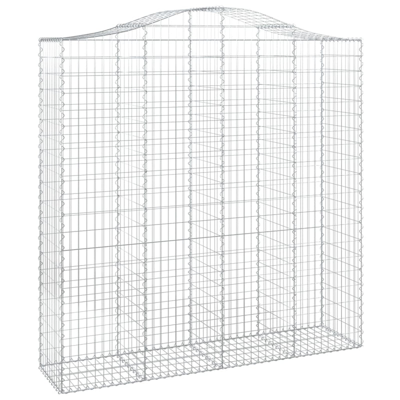 vidaXL íves horganyzott vas gabion kosár 200x50x200/220 cm