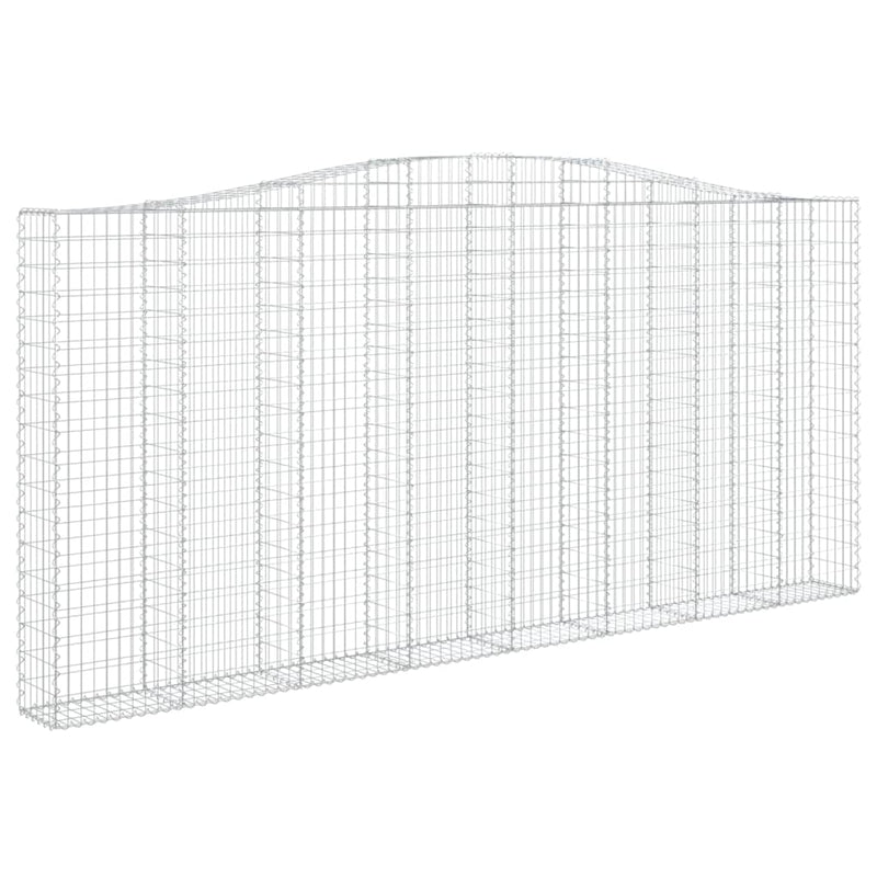 vidaXL íves horganyzott vas gabion kosár 400x30x180/200 cm