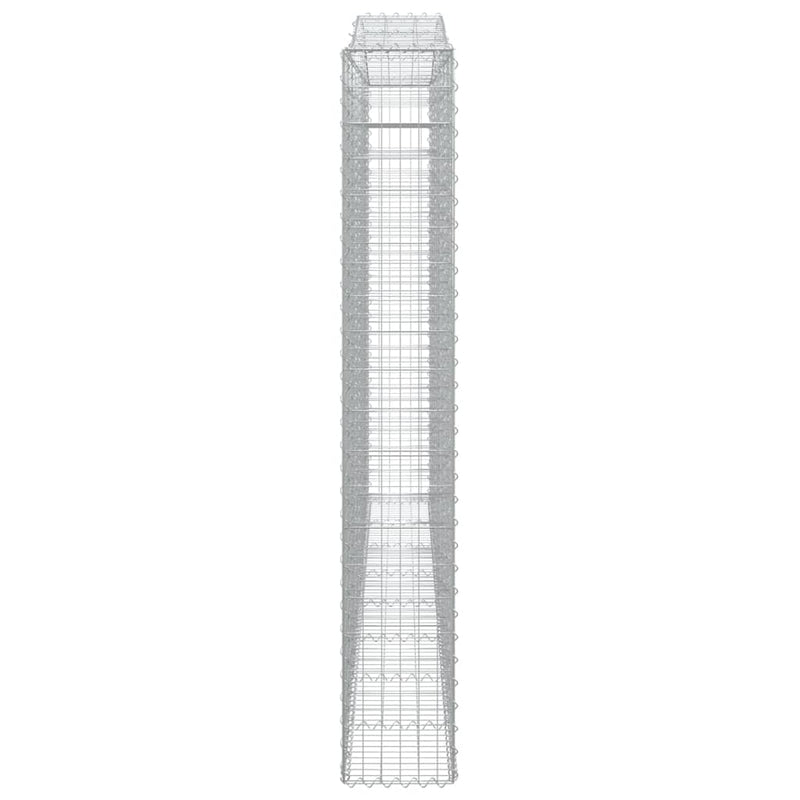 vidaXL íves horganyzott vas gabion kosár 400x30x200/220 cm